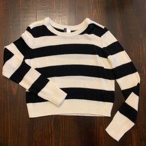 black and white striped sweater